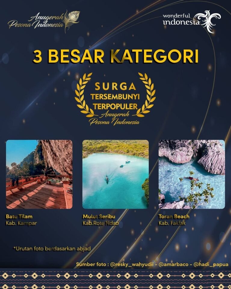 Mulut Seribu Masuk Dalam Nominasi Surga Tersembunyi Terpopuler Anugerah Pesona Indonesia 768x960