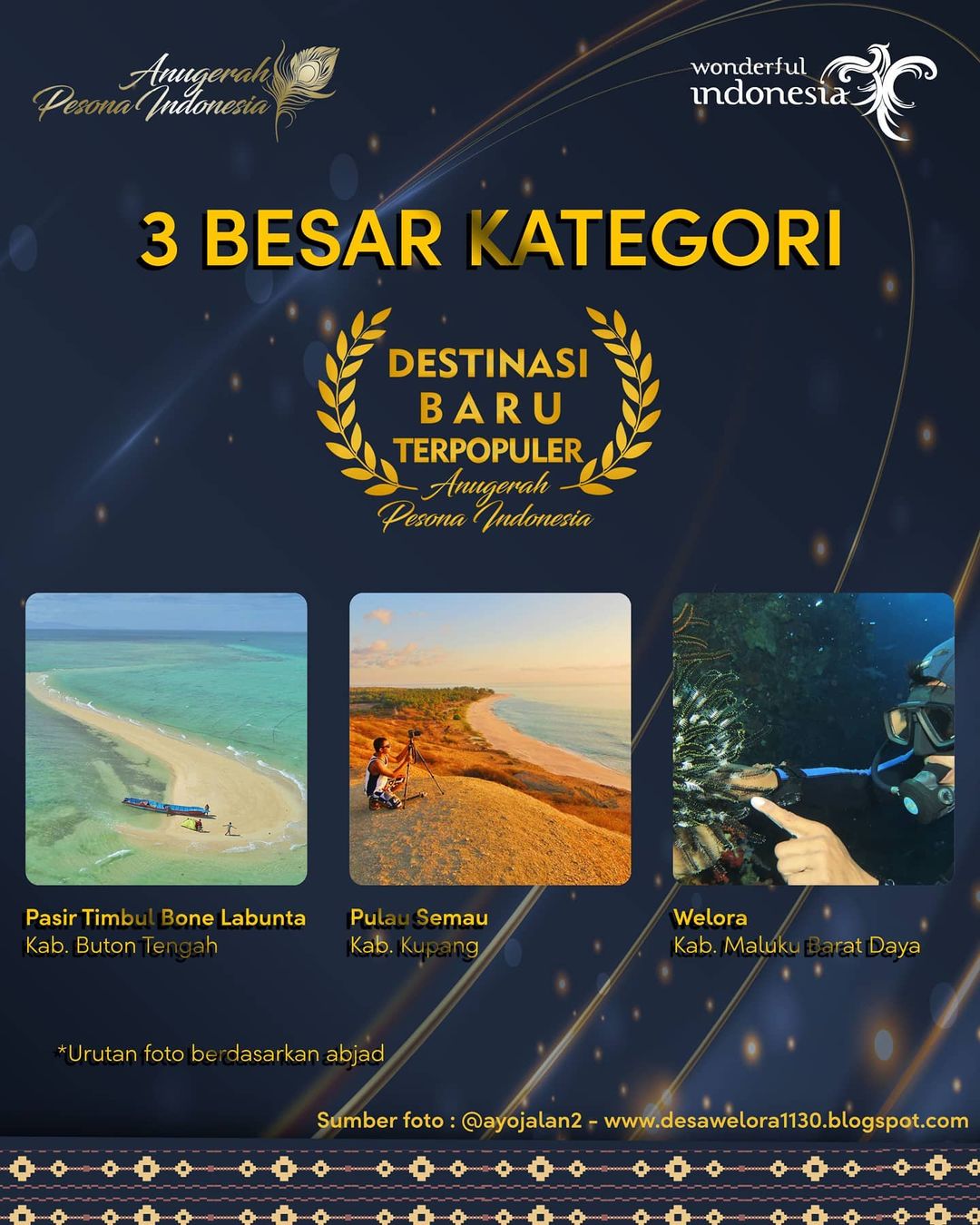 Pulau Semau masuk Nominasi Destinasi Baru Terpopuler di Anugera Pesona Indonesia 1 Pulau Semau masuk Nominasi Destinasi Baru di Anugera Pesona Indonesia