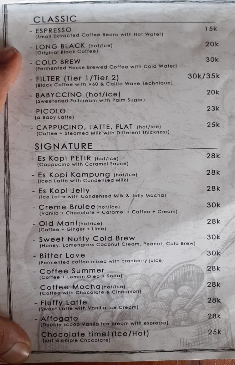 Kedai Kopi Petir di Kota Kupang Menu kopi Kedai kopi Petir