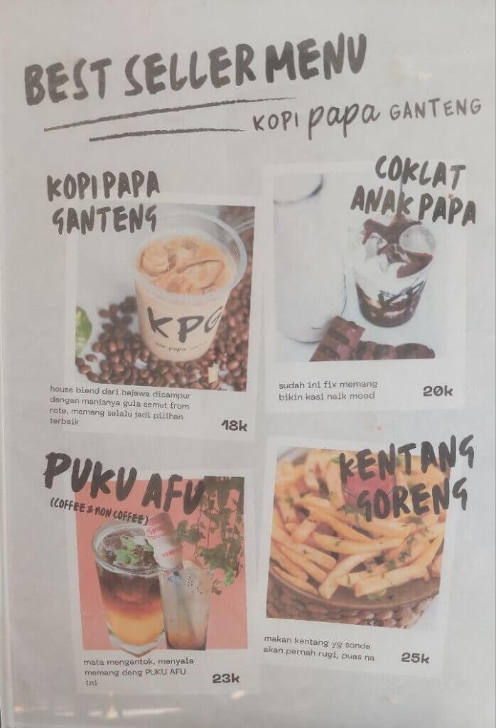Merasa Ganteng dan Berwawasan di Kopi Papa Ganteng Kota Kupang Best Seller Menu Of Kopi Papa Ganteng 698x1024