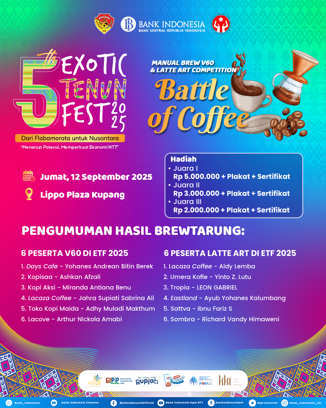 Exotic Tenun Fest 2025 - Dari Flobamorata untuk Nusantara 9 Flyer Lomba Kopi 1 min