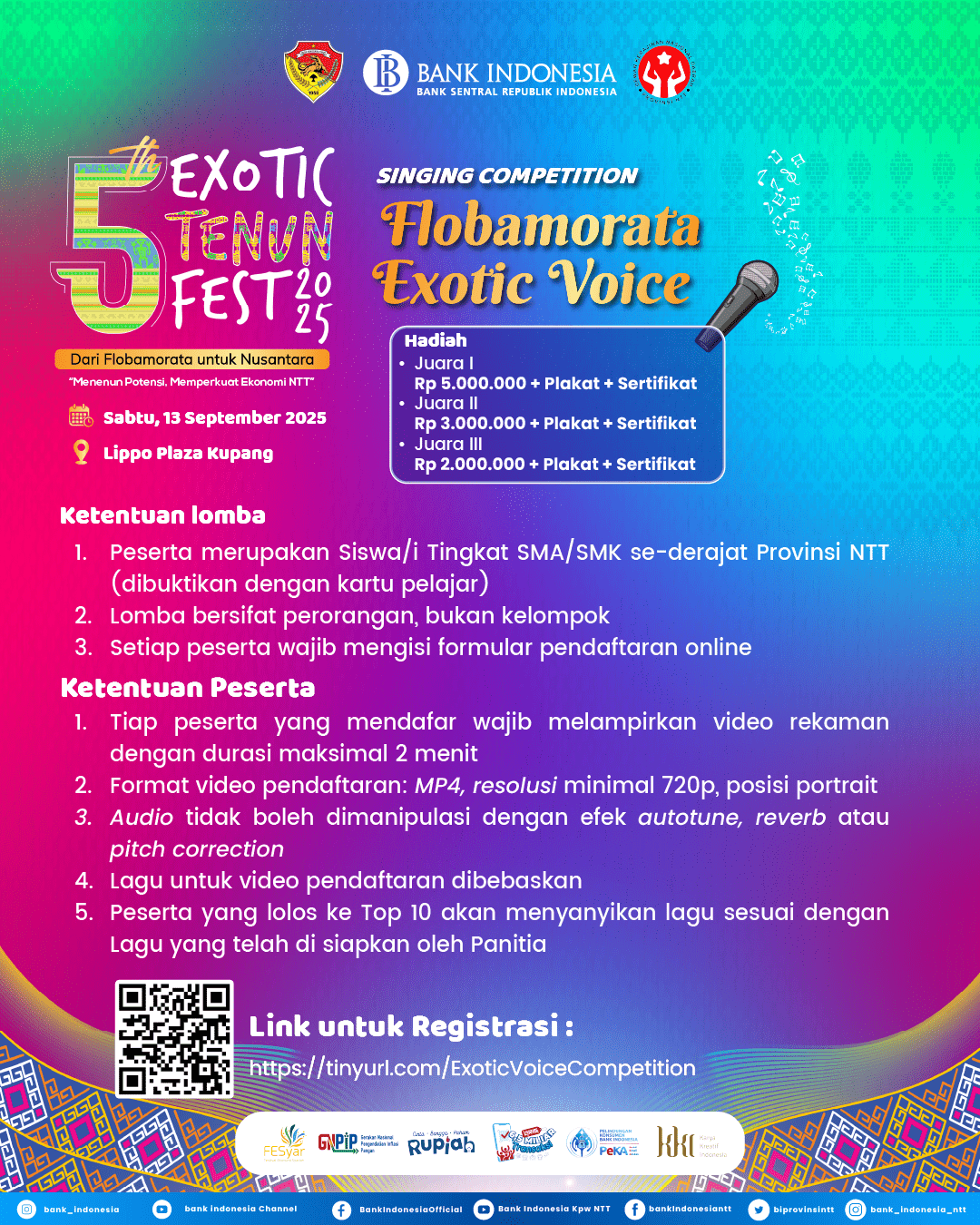 Exotic Tenun Fest 2025 - Dari Flobamorata untuk Nusantara 13 Flyer Lomba Singing min