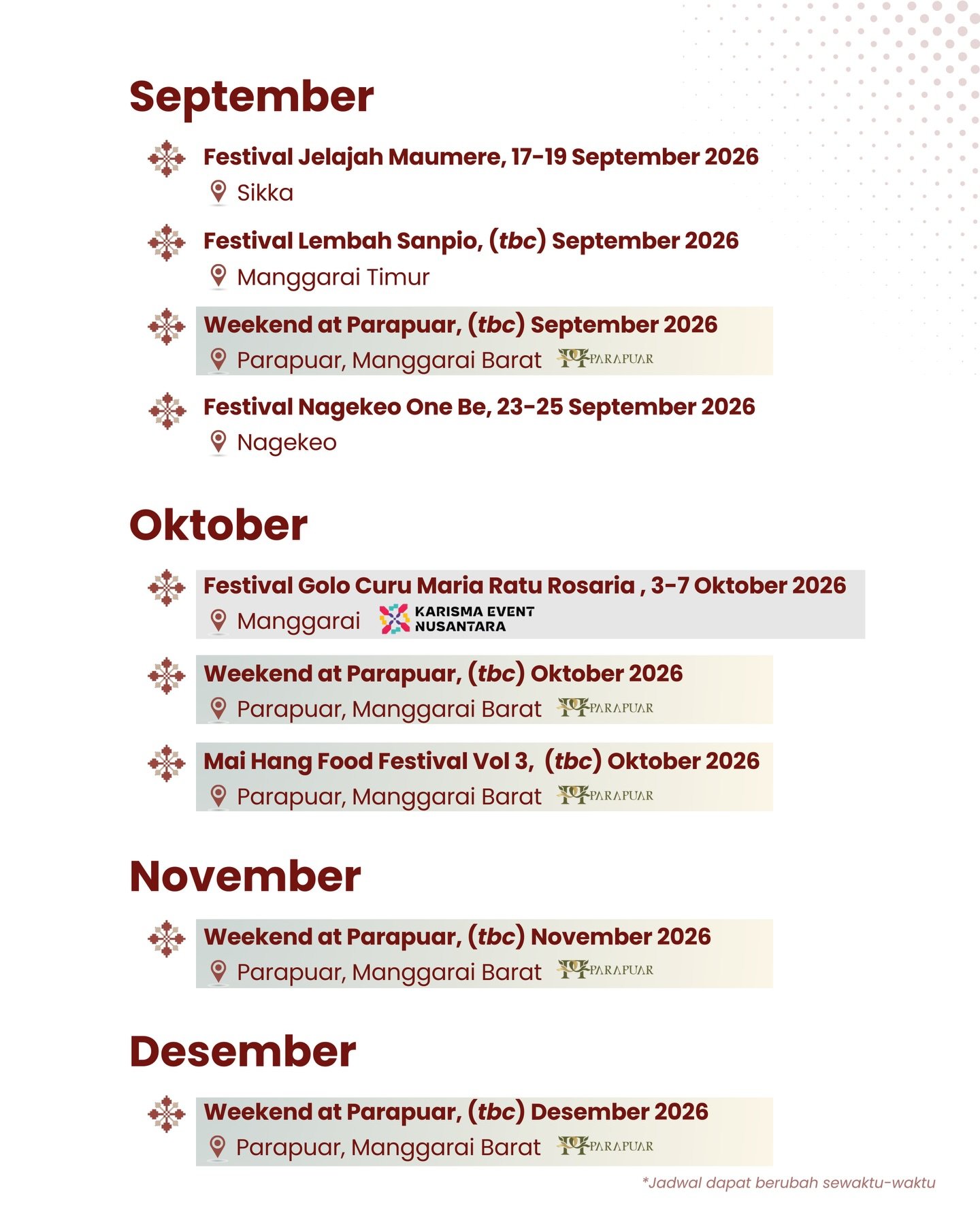 Liburan ke Nusa Tenggara Timur aja Flyer sumber rencana agenda akhir tahun Floratama